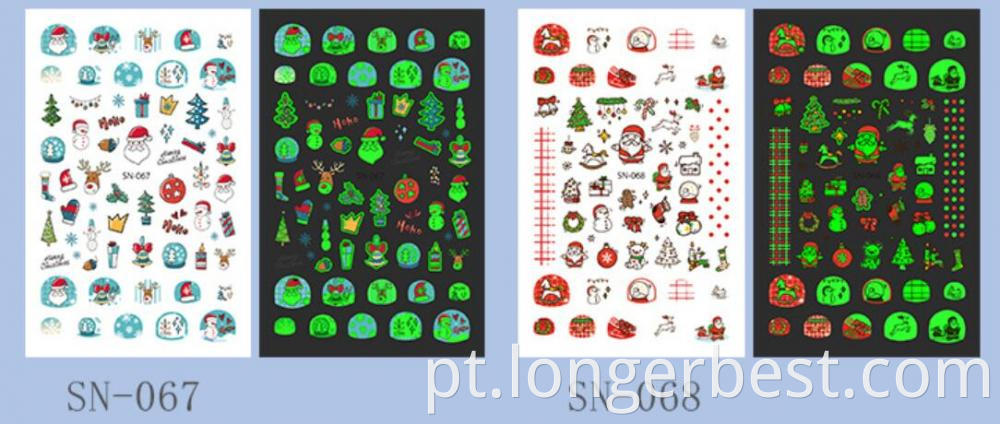 Xmas Luminous Nail Sticker3 Jpg